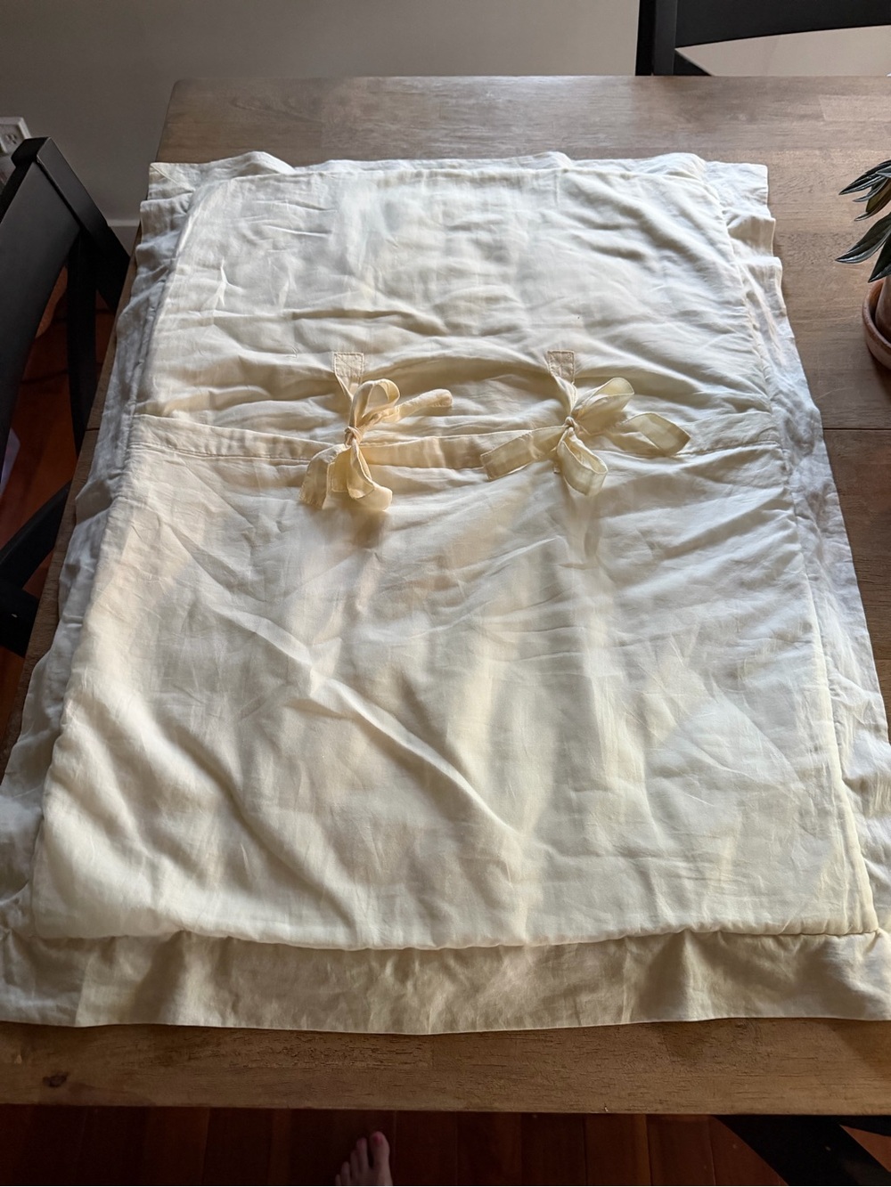 Pottery Barn Tencel Cream Pillow Shams with Subtle Ruffle Edge - Pair - Picture 2 of 7